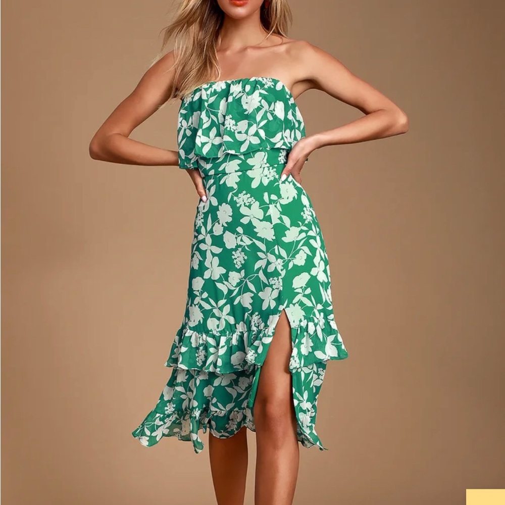 Lulus green floral dress